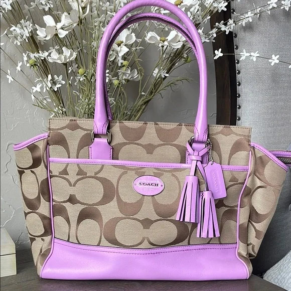 Coach | Bags | Coach Signature Canvas Tote Bag Brown And  display picture 1